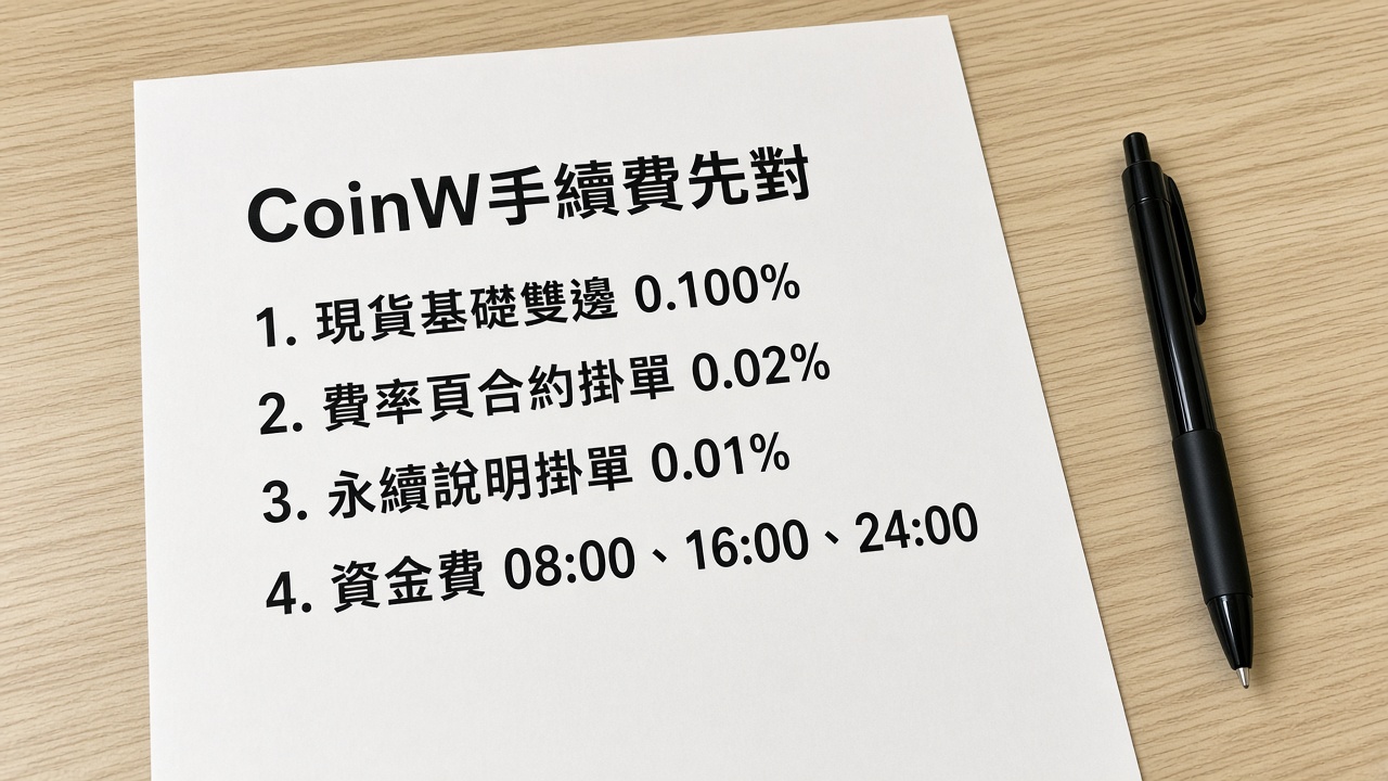 CoinW 手續費怎麼算？現貨、合約與資金費率完整解析文章封面